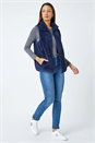 Midnight Blue Soft Sherpa Fleece Gilet, Image 4 of 5