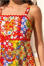 Red Patchwork Ric Rac Maxi Dress, Image 4 of 4