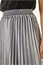Silver Velvet Pleated Midi Skirt, Image 5 of 7