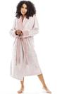 Pink Camille Lingerie Pink Deep Pile Robe With Reverse Collar and Cuffs, Image 3 of 5