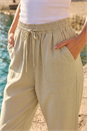 Stone Petite Elasticated Waist Trouser, Image 4 of 4
