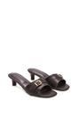 Brown XY LONDON Brown 'Romee' Slip On Low Kitten Heel Mule Sandals, Image 3 of 6