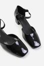 Black 'Peony' Square Toe Low Block Heel With Strap, Image 3 of 4