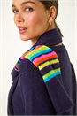Multi  Border Stripe Scarf Knit Jumper, Image 5 of 5