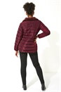 Wine Short Zip Through Padded Coat, Image 3 of 5