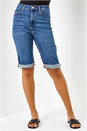 Denim Essential Stretch Knee Length Shorts, Image 1 of 6