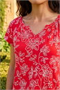 Red Textured Print V-Neck Vest Top, Image 4 of 4