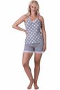Grey Camille Lingerie Grey 100% Cotton Spot Printed Sleeveless Top Pyjama, Image 1 of 5
