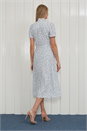 Grey Julianna Spot Print Pussy Bow Dress, Image 2 of 5