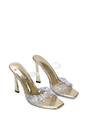 Gold XY LONDON Gold 'Lois' Square Open Toe Rhinestone Perspex High Heeled Mules, Image 5 of 5
