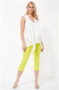 Ivory  Sleeveless Asymmetric Necklace Trim Top , Image 2 of 8