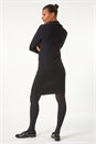 Black Ribbed Cowl Neck Jumper Dress, Image 3 of 5