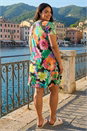 Green Curve Leaf Stretch Pocket Dress, Image 3 of 4
