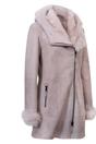 Grey Womens Suede Merino Sheepskin Coat, Image 2 of 4