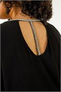 Black Curve Diamante Trim Stretch Top, Image 5 of 5