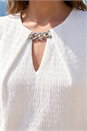 White Petite Chain Trim Dress, Image 4 of 4