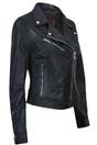 Black Leather Brando Biker Jacket -Loughton, Image 2 of 4