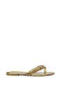 Gold XY LONDON Gold 'Veda' Flat Flip Flop Sandals With Jewel Details, Image 1 of 7