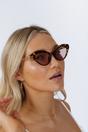 Brown Cat-Eye Sunglasses with Thin Chain Arm Tortoise, Image 6 of 6