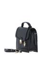 Black Ashwood Leather Black Compact Handbag With Detachable Crossbody Strap, Image 2 of 4