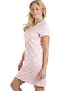Pink Camille Lingerie Pink Ditsy Rose Floral Print Cotton Nightshirt, Image 2 of 5