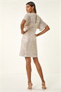 Silver Sequin Twist Front Stretch Dress, Image 4 of 7