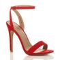 Red AJVANI Red High Heel Ankle Strap Barely There Sandals, Image 1 of 6