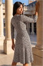 Black Petite Twist Front Dress, Image 3 of 4