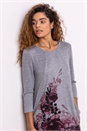 Silver Floral Border Print Slouch Dress, Image 4 of 4