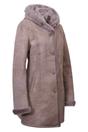 Taupe Womens Suede Merino Sheepskin Parka Coat, Image 3 of 5