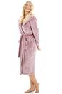 Burgundy Camille Lingerie Burgundy Deep Pile Full Length Fleece Bathrobe, Image 4 of 5