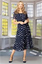 Navy  Julianna Patchwork Pleated Chiffon Dress, Image 1 of 4