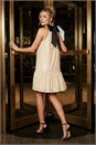 Cream  Sequin Bow Back Dress, Image 6 of 6