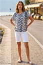 Grey Snake Print Woven Top, Image 2 of 4