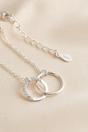 Silver Sterling Silver CZ Two Circles Bracelet, Image 3 of 4