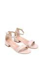 Natural XY LONDON Natural 'Tate' Low Block Heel Sandals With Ankle Strap, Image 4 of 5