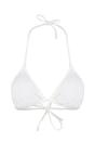 White Triangle Textured Halterneck Bikini Top, Image 3 of 5