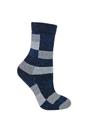 Navy 1 Pack Ladies Checkered Patterned Wool Blend Socks, Image 1 of 5