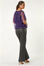 Indigo Floral Plisse Bubble Hem Top, Image 3 of 5