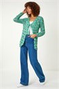 Green Spacedye Tie Knit Cardigan, Image 2 of 5