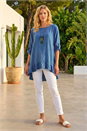 Blue Necklace Frill Hem Tunic Top, Image 2 of 4