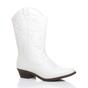 White Low Cuban Heel Embroidered Cowboy Western Boots, Image 1 of 5