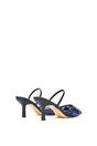 Navy Embroidered Slingback Mesh Court Shoes, Image 4 of 6