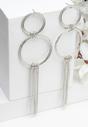 Silver Elegant Circular Fringe Earrings In Silver, Image 2 of 5
