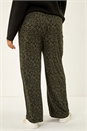 Khaki Curve Paisley Wide Leg Culottes, Image 4 of 5