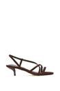 Brown XY LONDON Brown 'Kayla' Slip On Strappy Slingback Kitten Heeled Sandals, Image 1 of 6