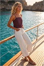 Purple Dusk Cotton Poplin Side Tie Top, Image 1 of 5