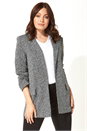 Grey Longline Textured Jersey Blazer, Image 1 of 5