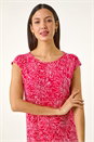 CORAL Abstract Print A-Line Midi Dress, Image 4 of 5