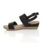 Black AJVANI Black Mid Wedge Heel Strappy Slingback Sandals, Image 3 of 6